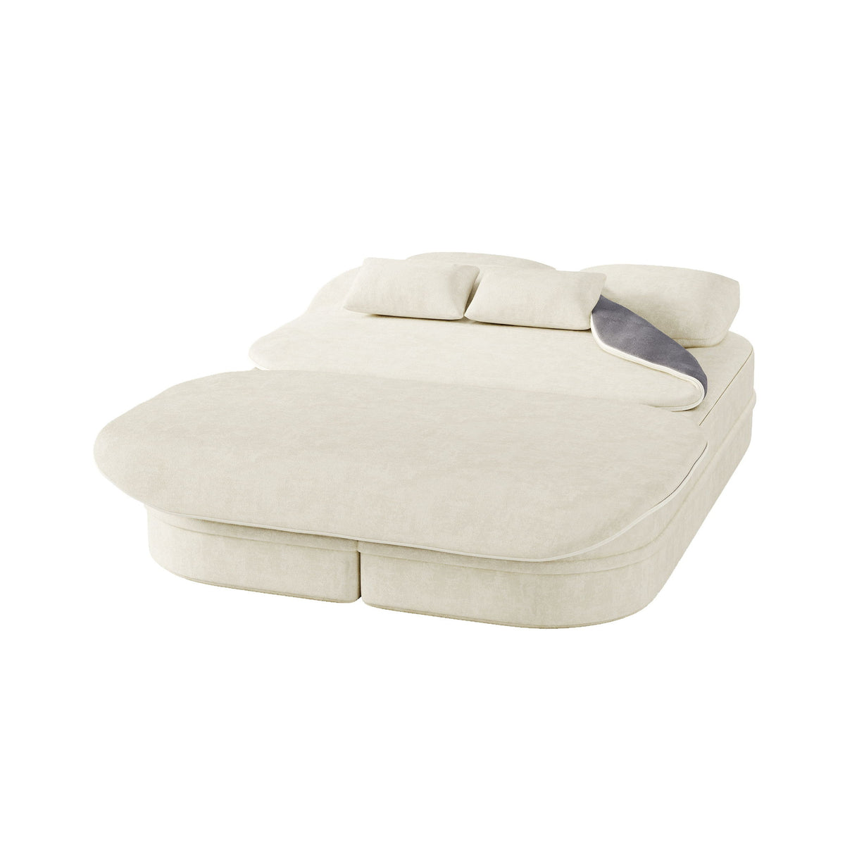 2 In 1 Foldable Sofa Bed With Multi Functional Blanket, Floor Lounge Sofa