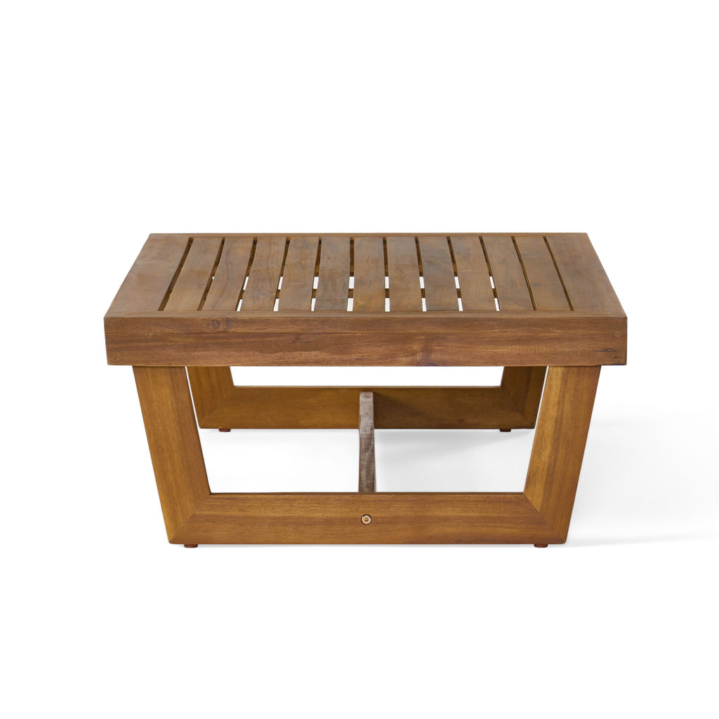 Outdoor Coffee Table With Slat Paneling - Teak
