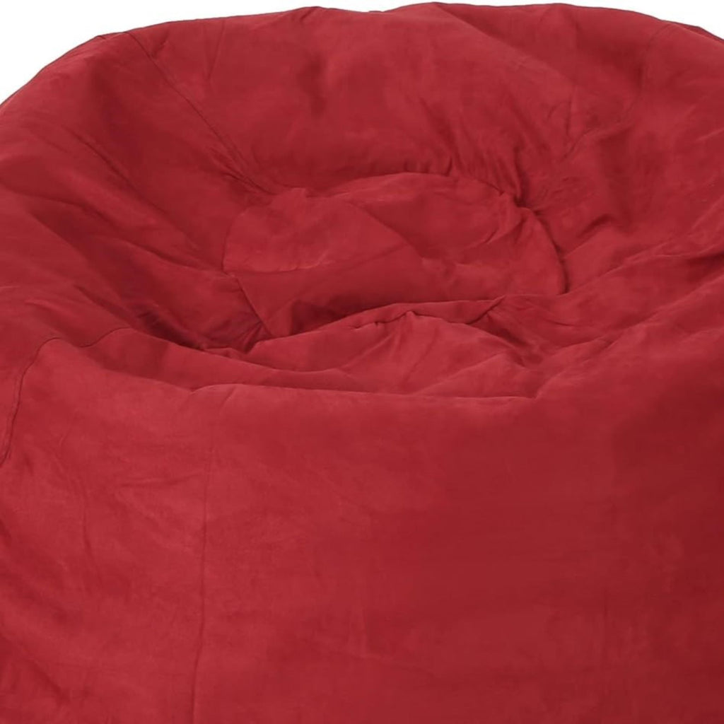 Comfortable High Density Shredded Foam Bean Bag Chair For Kids And Adults With Removable Microsuede Cover - Chinese Red