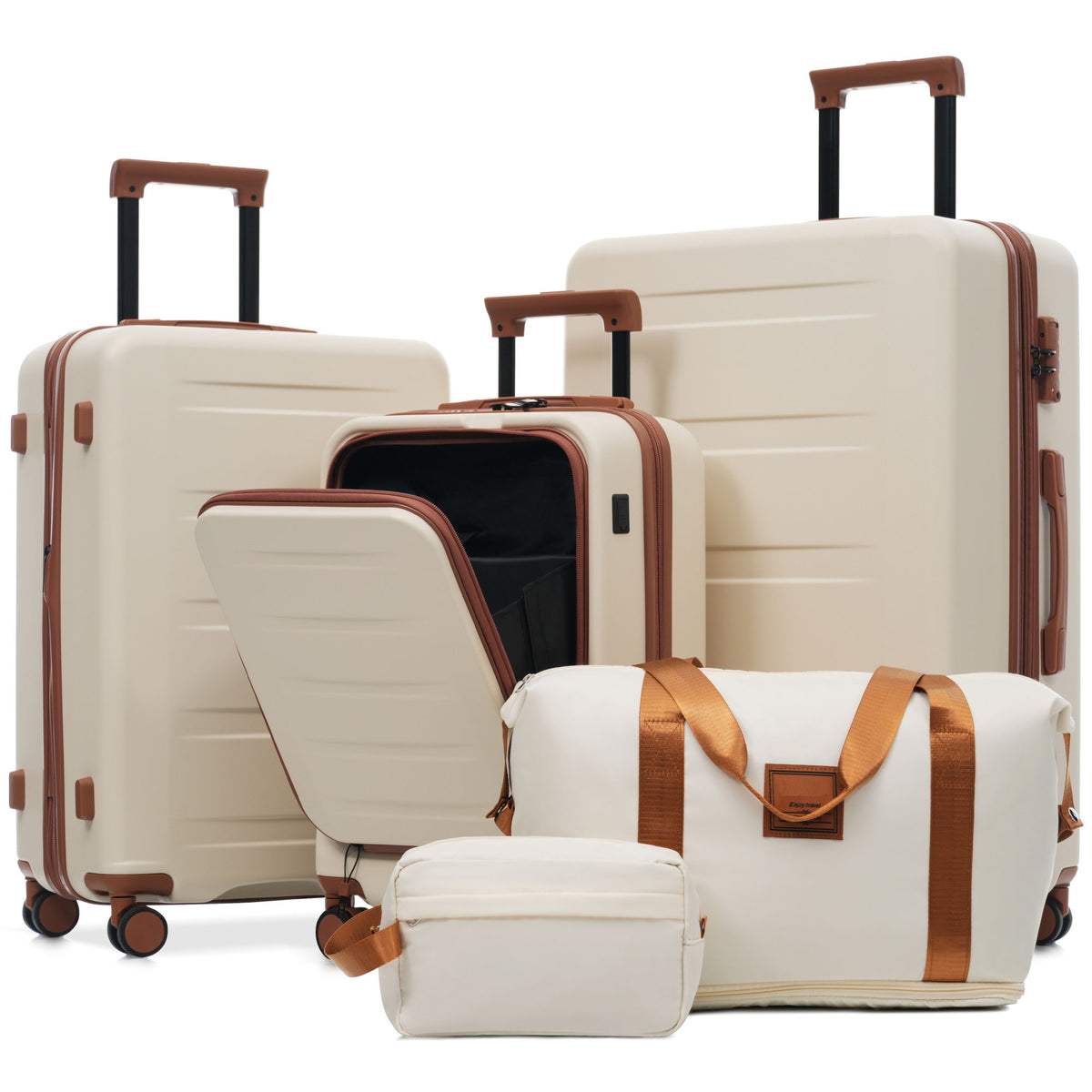 Hardside Luggage Set 5 Piece With Front Opening