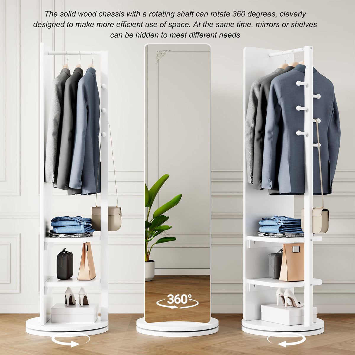 3 In 1 Multifunctional Full Length Clothing Mirror