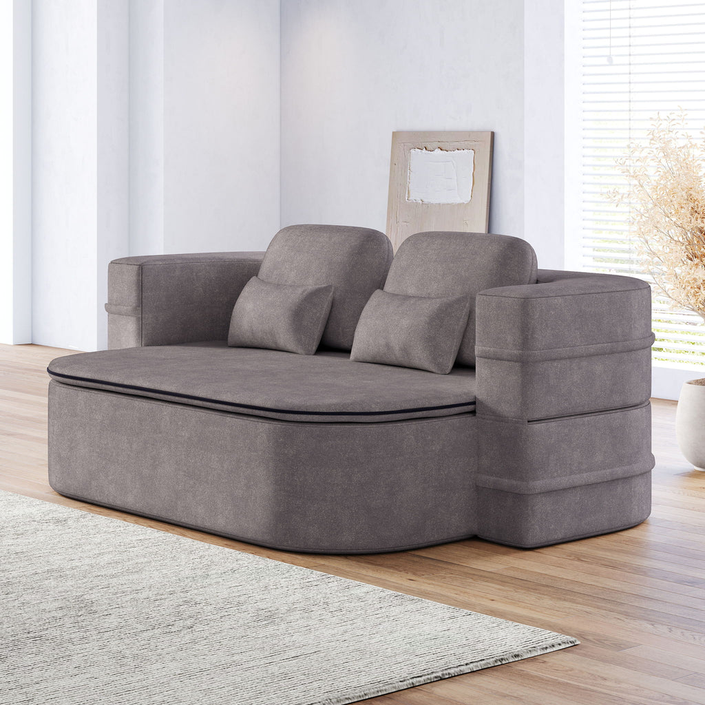 2 In 1 Foldable Sofa Bed With Multi Functional Blanket, Floor Lounge Sofa