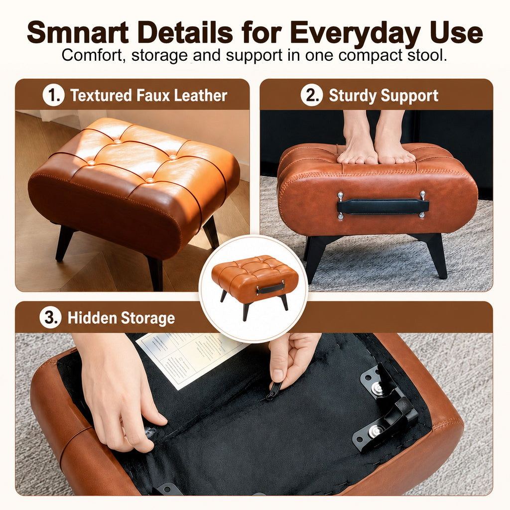 Minimalist Footstool With Hidden Storage