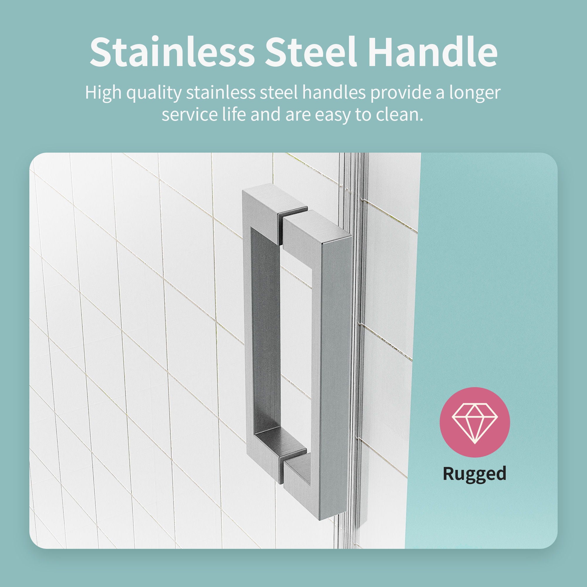 Frameless Sliding Shower Door With Soft- Close, 3 / 8" Tempered Glass