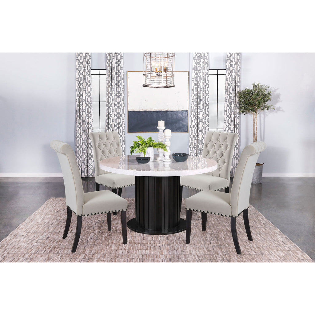 Tufted Rolled Backrest Side Chairs (Set of 2)