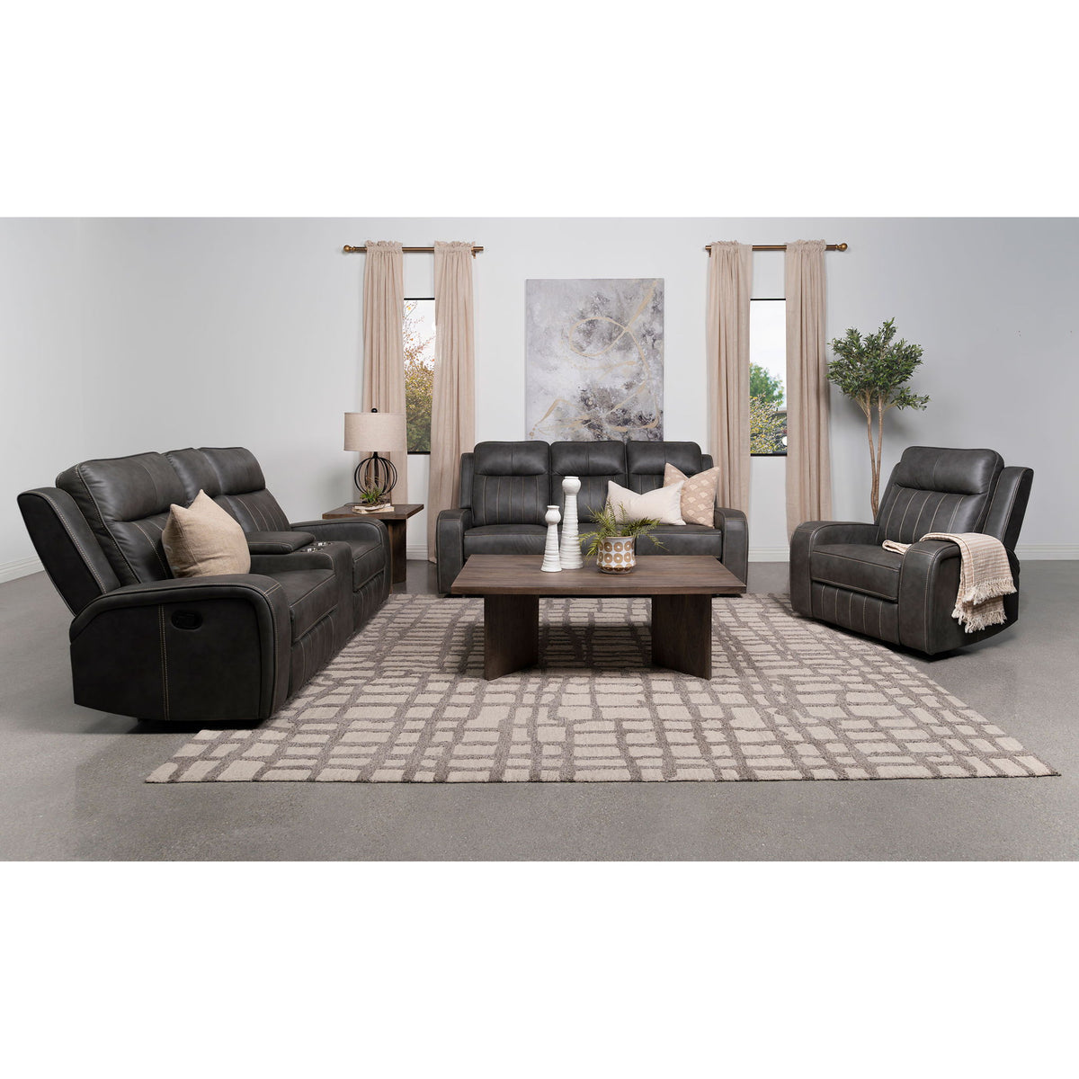 Mckinley - 3 Piece Reclining Sofa Set - Gray