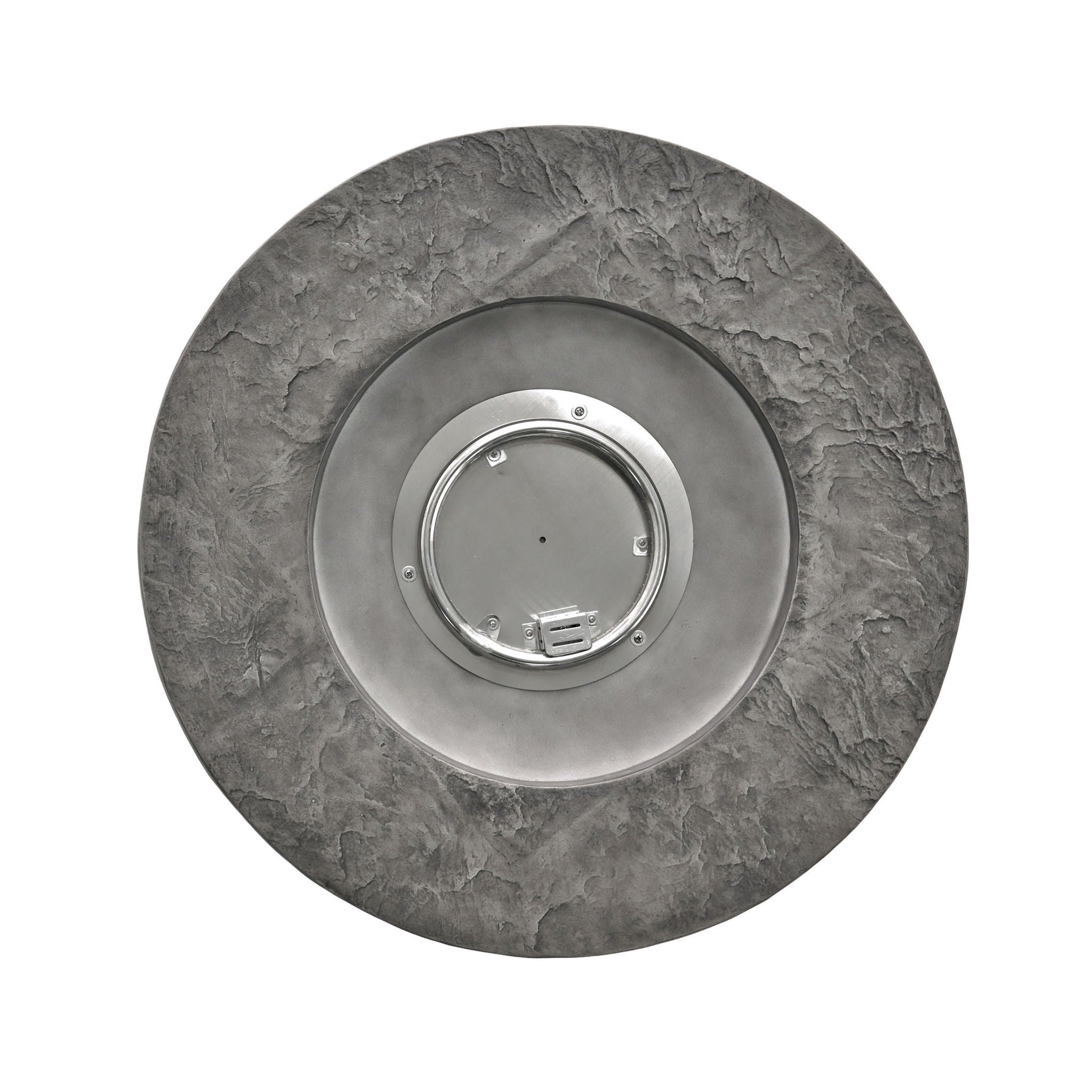 Transitional Outdoor 32" Round Propane Fire Pit Table, Lightweight Concrete Construction - Stone Gray