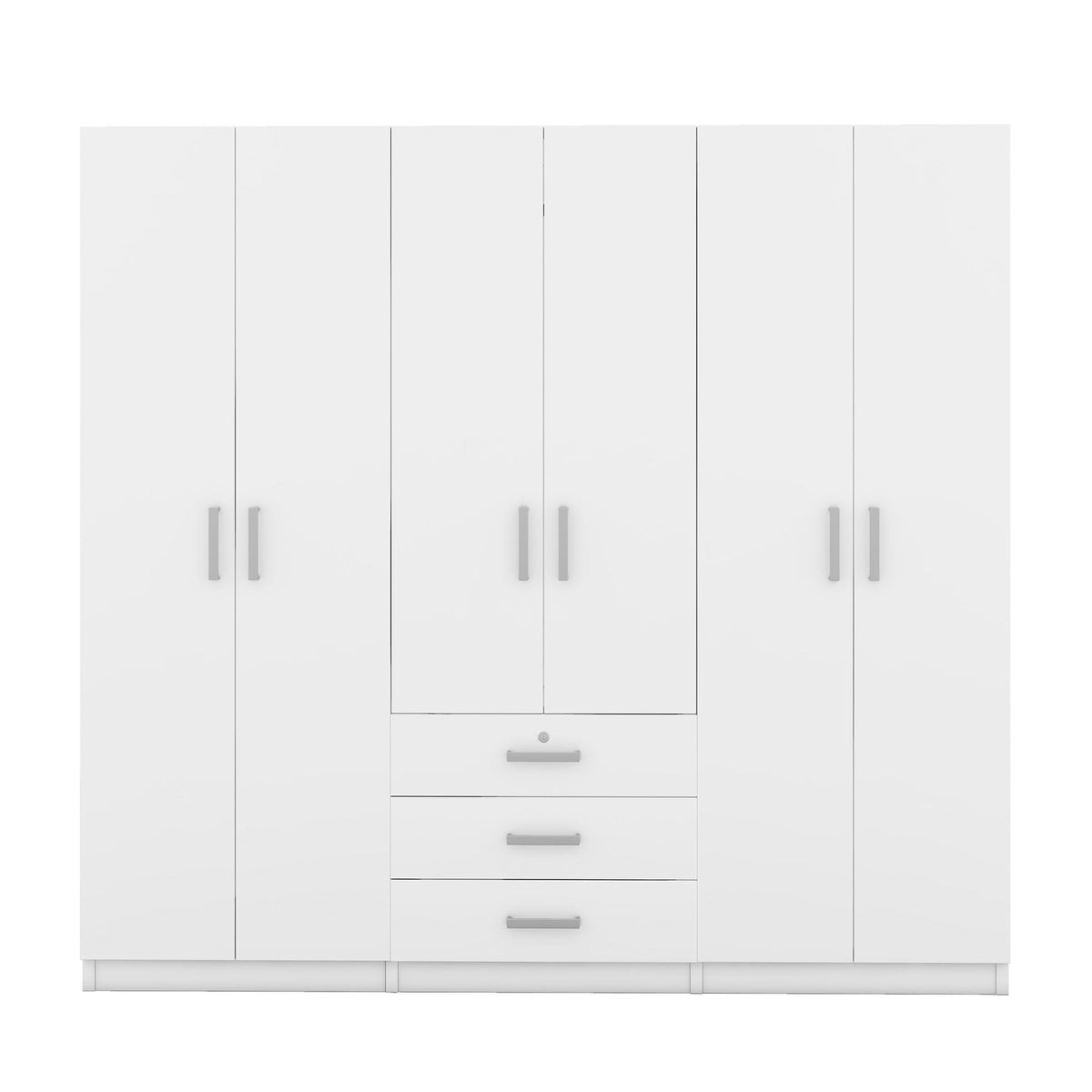 6 Doors Wardrobe Storage For Bedroom, With Big Drawers