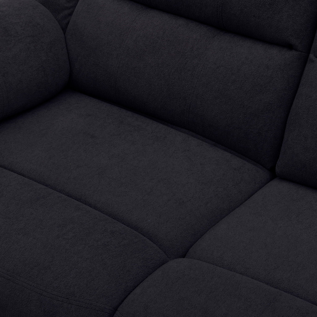 3 Seat Manual Reclining Sofa With Deep Recline - Black