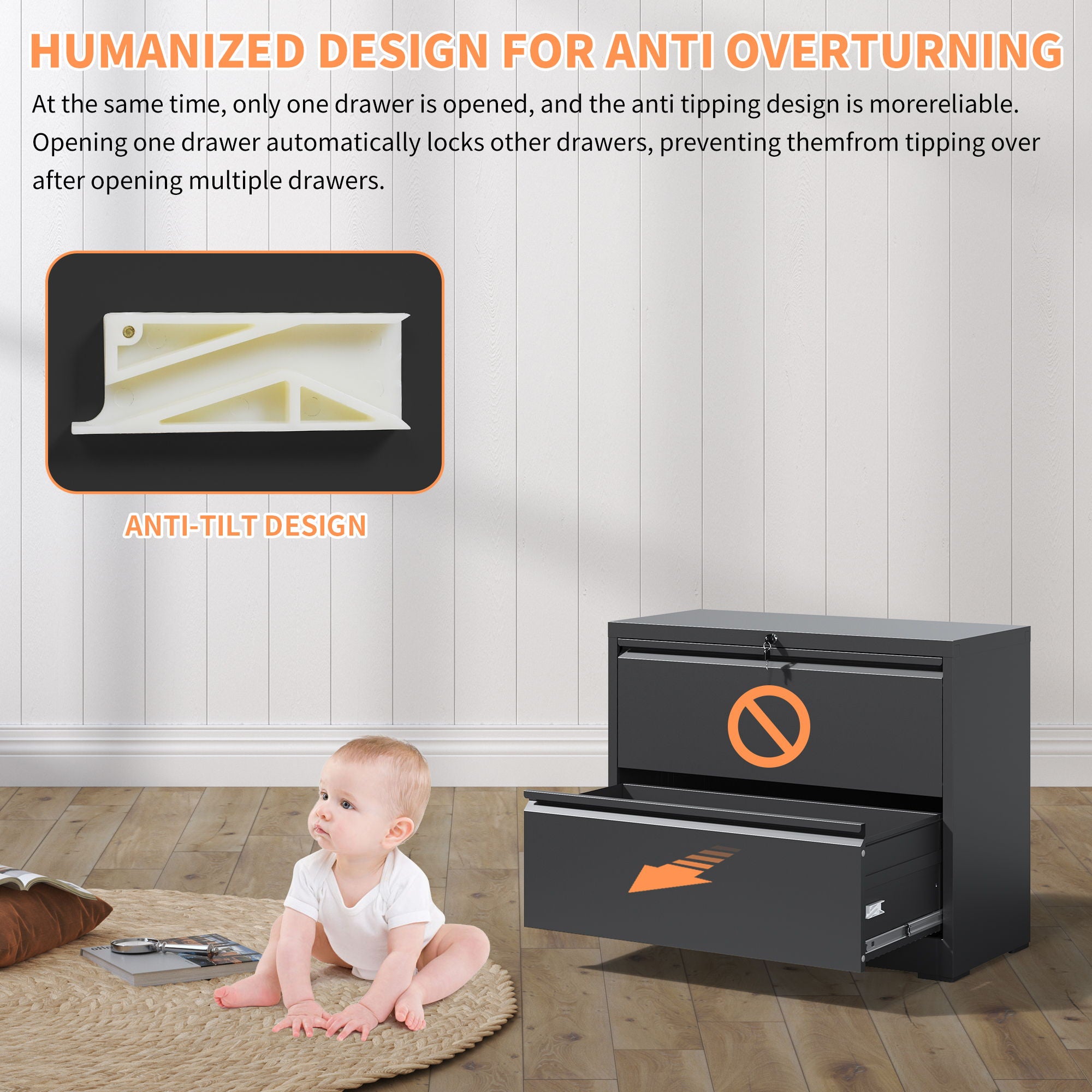 Premium Drawer Metal Lateral File Cabinet With Lock