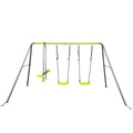 Xns081 Interesting Swingset With Plastic Safe Swing Set 440Lbs For Outdoor Playground For Age 3+ With Face To Face Without Tee - Lime Green