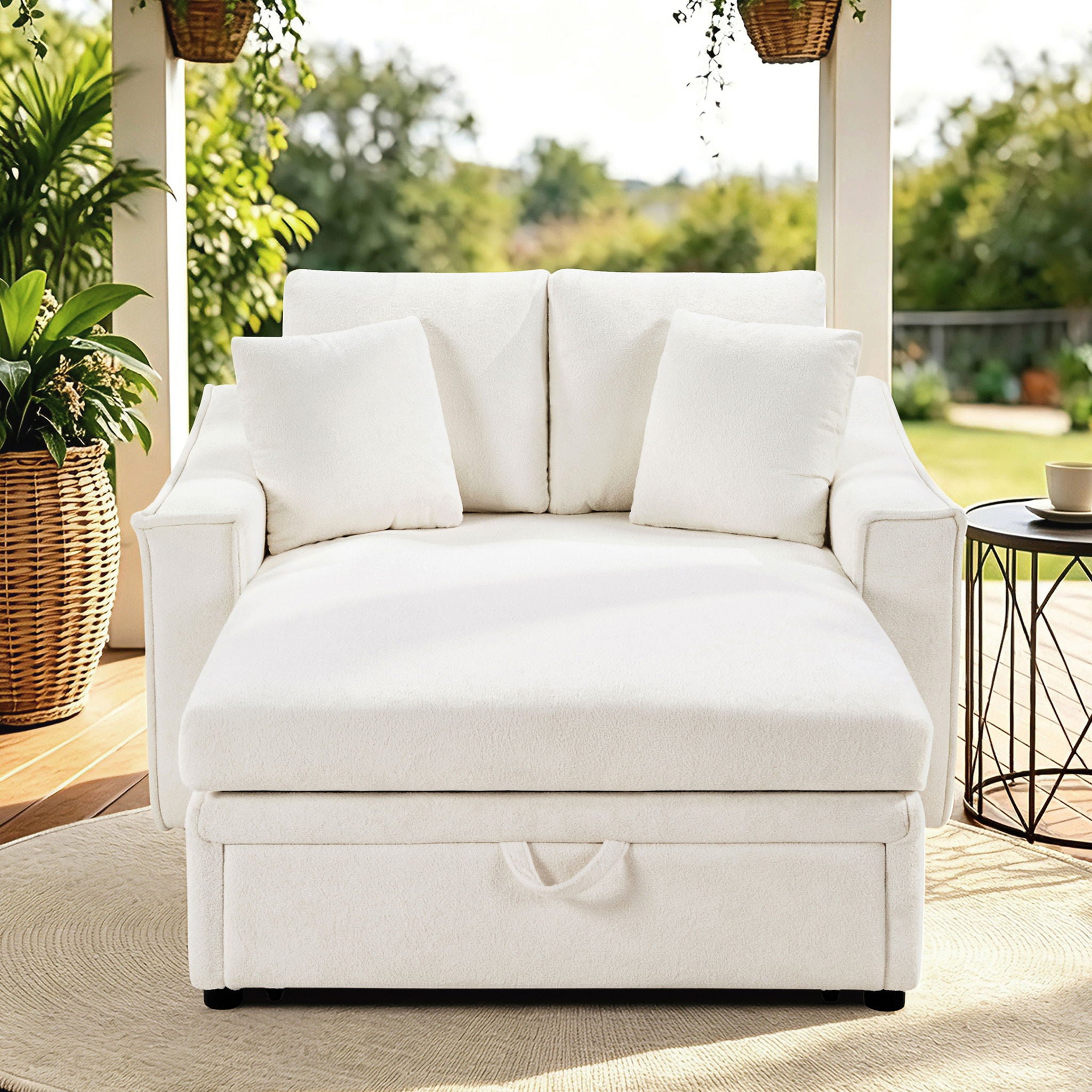Modern Chaise Sofa With Hidden Storage For Living Room
