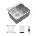 Premium Laundry Drop In Utility Sink 16 Gauge Stainless Steel, Topmount