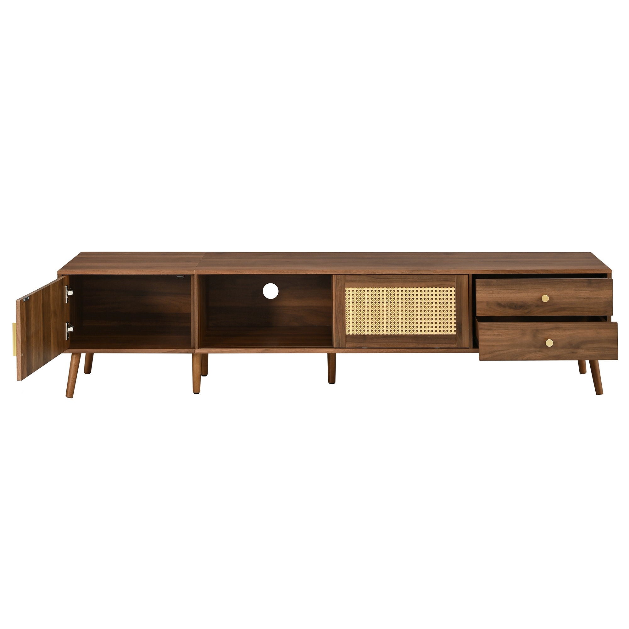 TV Stand With Storage Cabinets - Natural