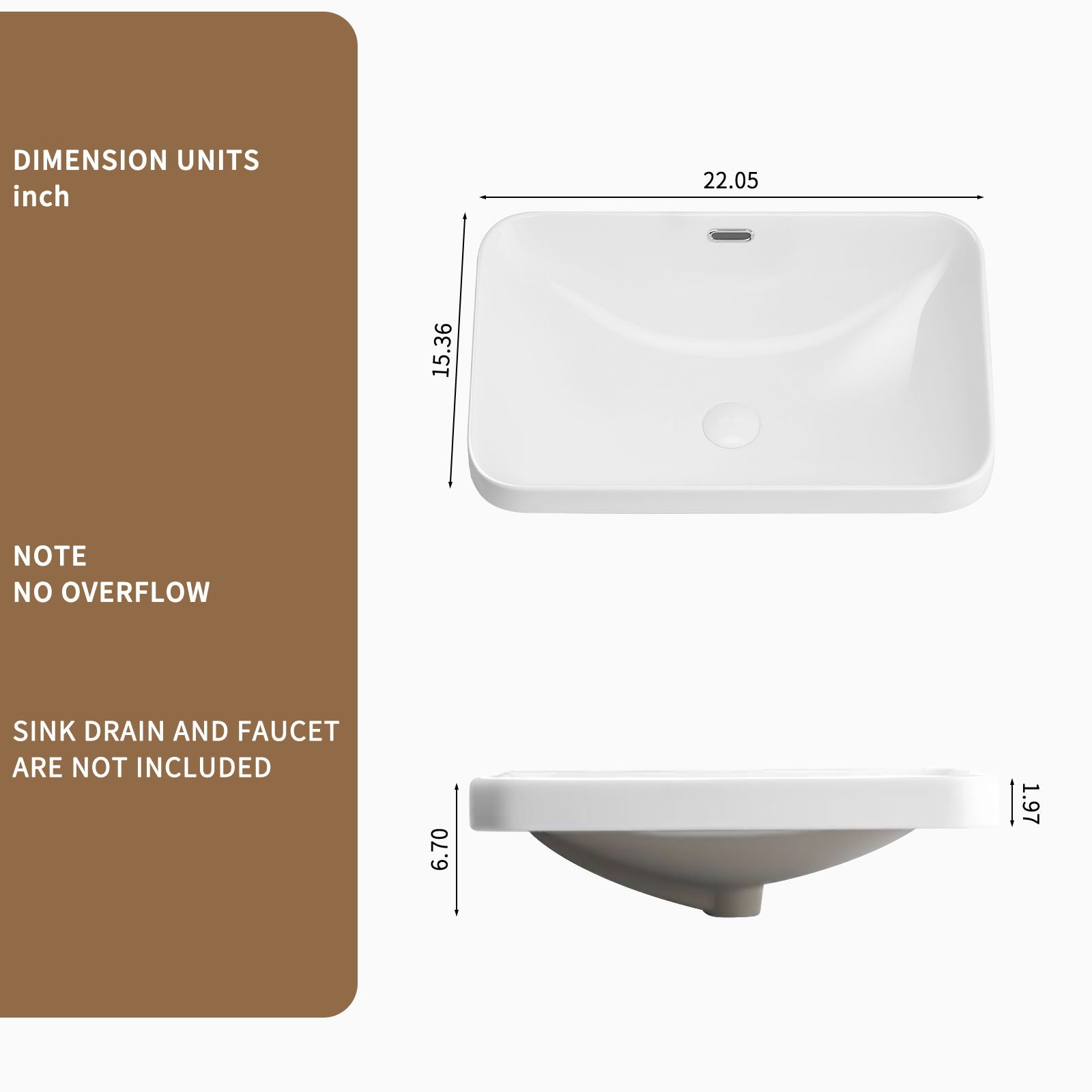 Undermount Bathroom Sink, Vessel Basin For Vanity Countertop - Milk White