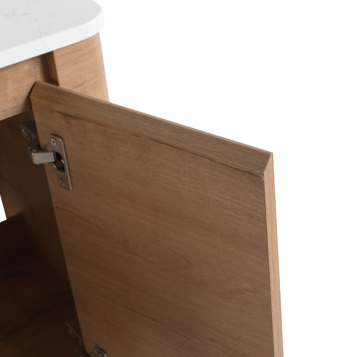 Wall Mounted Bathroom Vanity With Art Sink, 2 Storage Shelves, Soft Close Door
