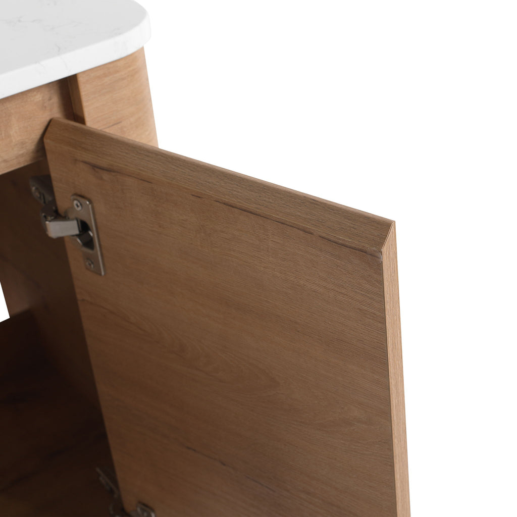 Wall Mounted Bathroom Vanity With Art Sink, 1 Storage Shelf, Soft Close Door