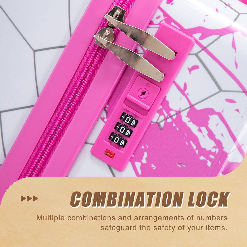 Luggage With Printed Pattern, Combination Lock