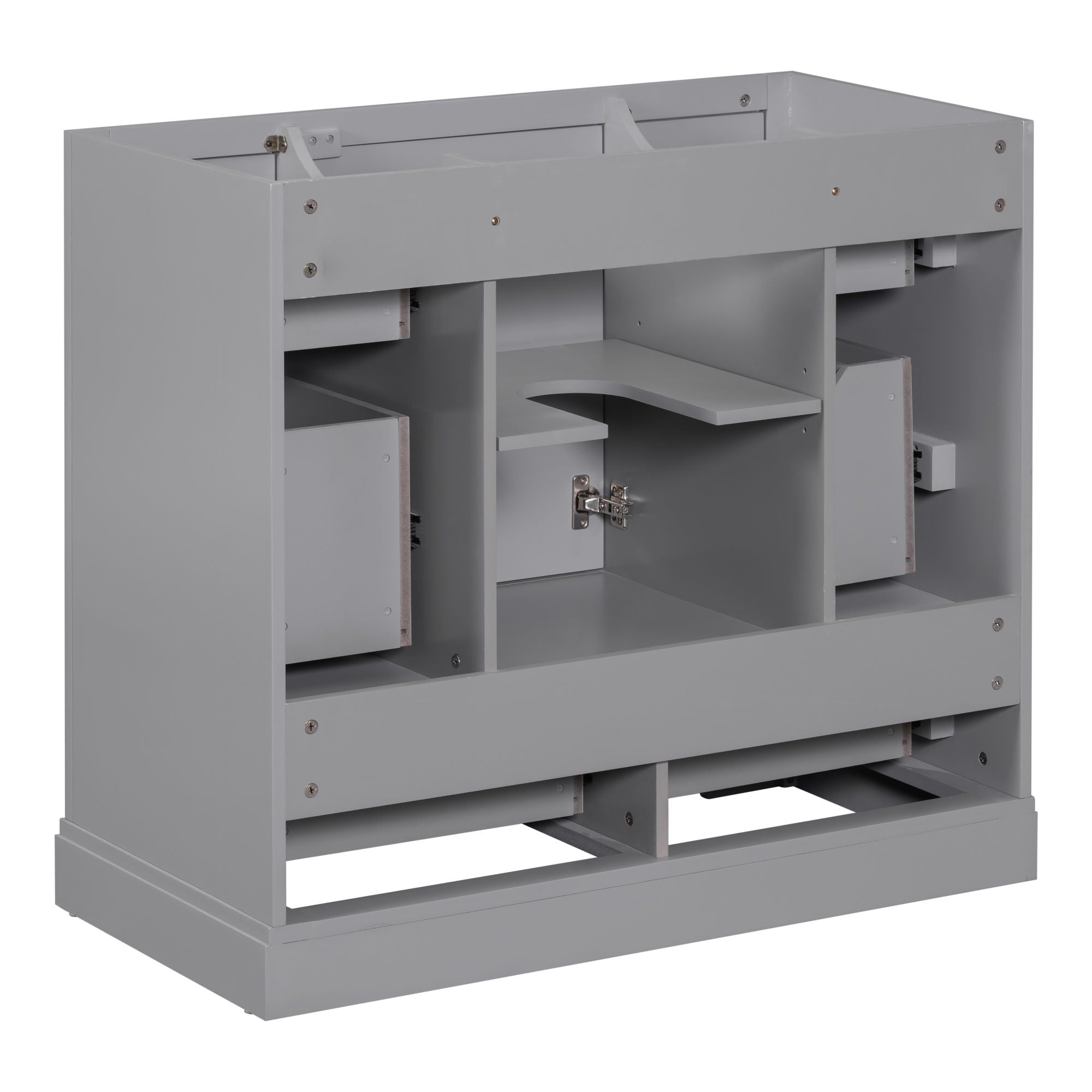 Modern Bathroom Vanity Base Only, 6 Drawer Storage With Adjustable Shelf