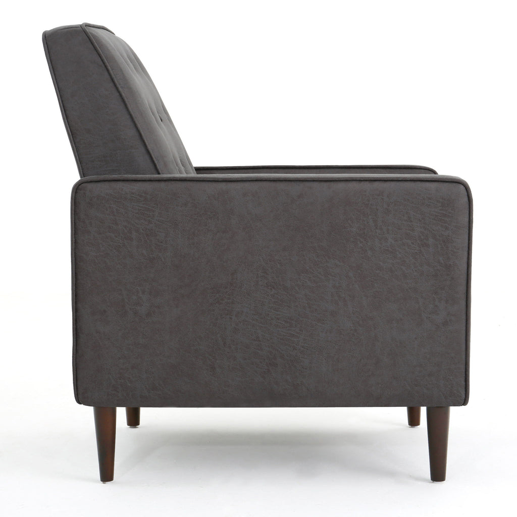 Macedonia - Button Tufted Fabric Recliner - Slate
