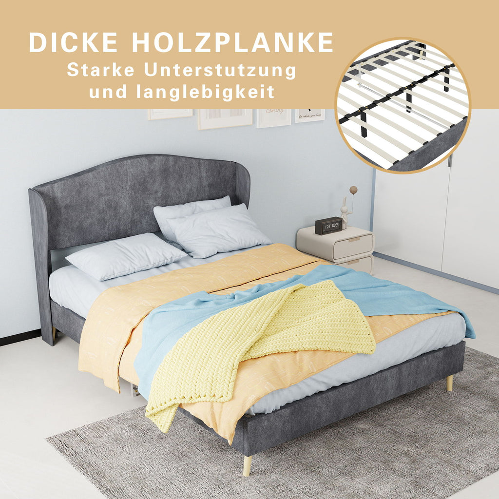Upholstered Bed, Tufted Headboard, Comfortable Sleep
