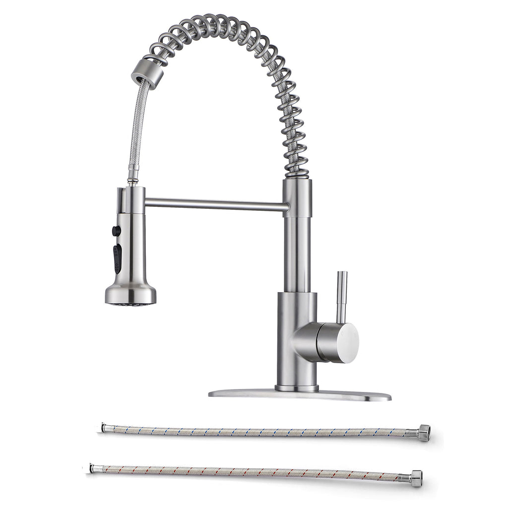 Kitchen Faucet With Pull Down Spray Head - Brushed Nickel