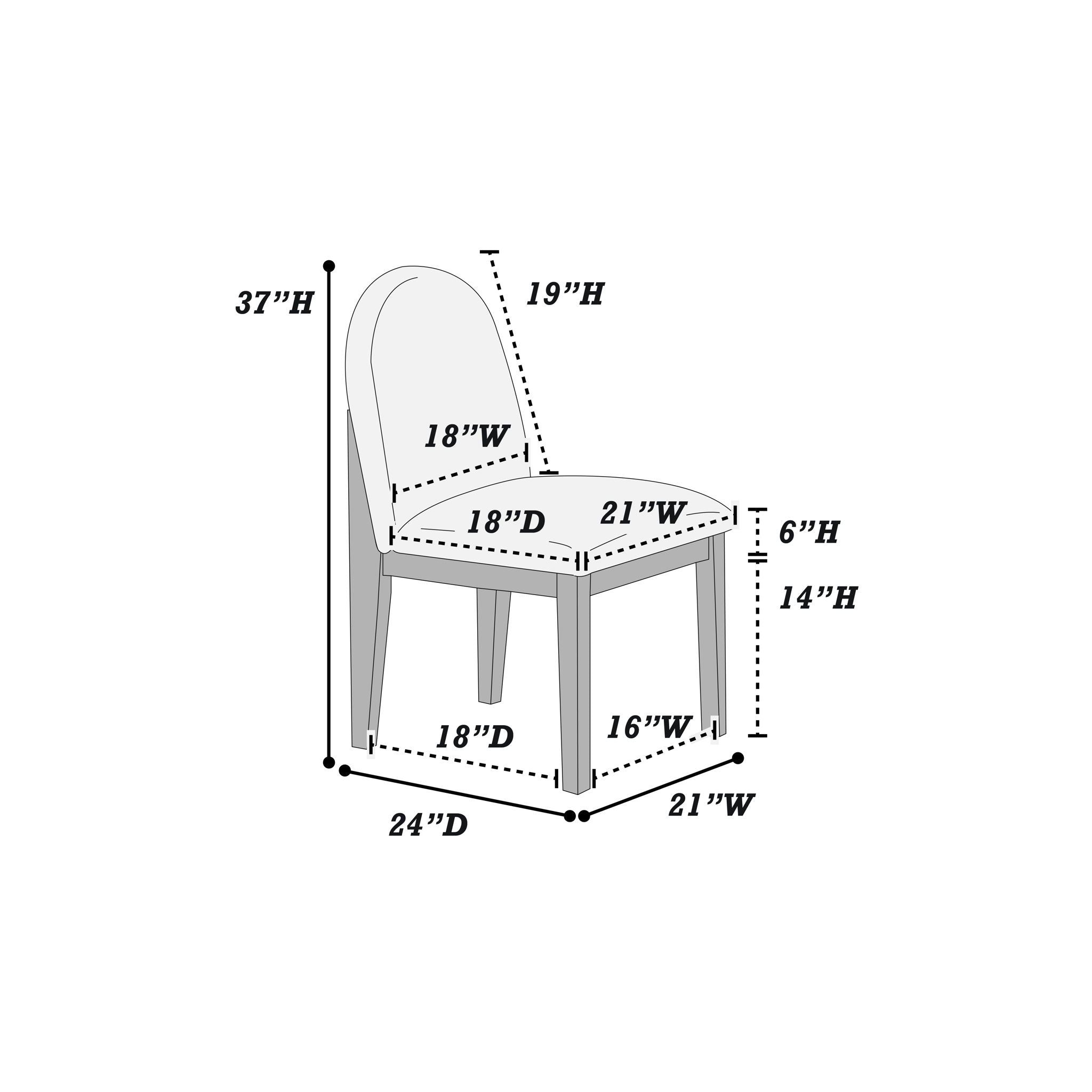 Dining Upholstered Side Chair (Set of 2) - Black / White
