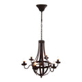 6 Light Metal Chandelier, Hanging Light Fixture With Adjustable Chain For Kitchen, Bulb Not Included - Black