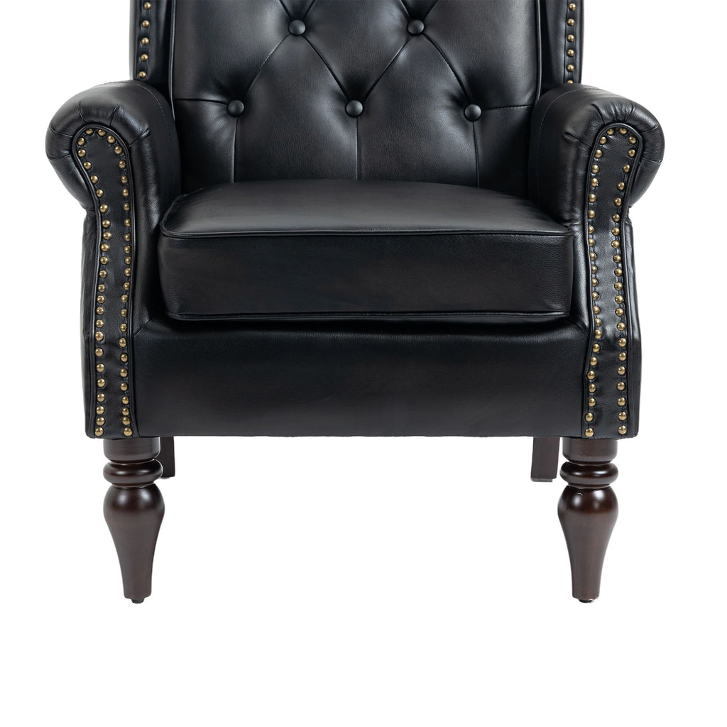 Modern Accent Armchair With Sturdy Wood Legs