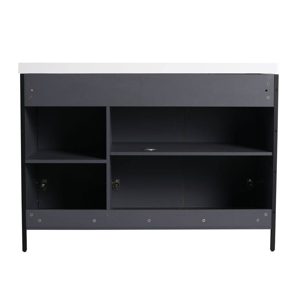 Contemporary Freestanding Bathroom Vanity With Adjustable Shelves