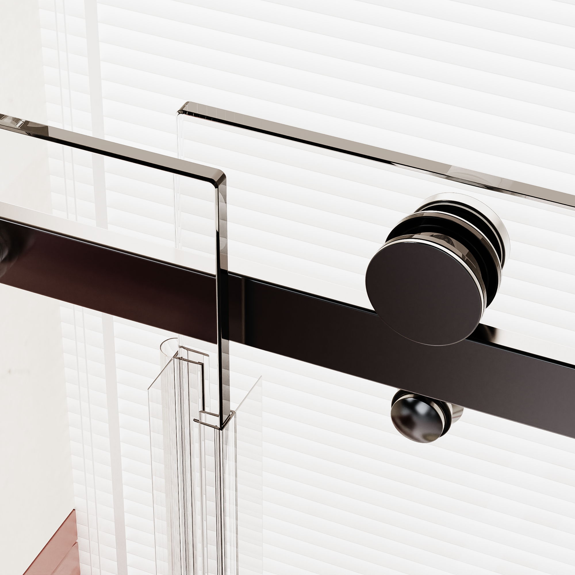 Frameless Single Sliding Shower Door, Sgcc Tempered Glass, Reversible