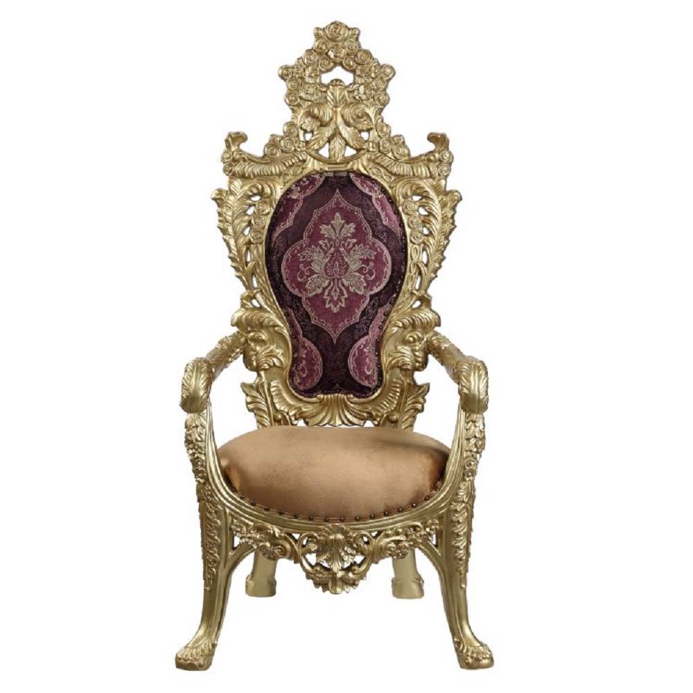 Bernadette - Arm Chair (Set of 2) - Pattern Fabric & Gold