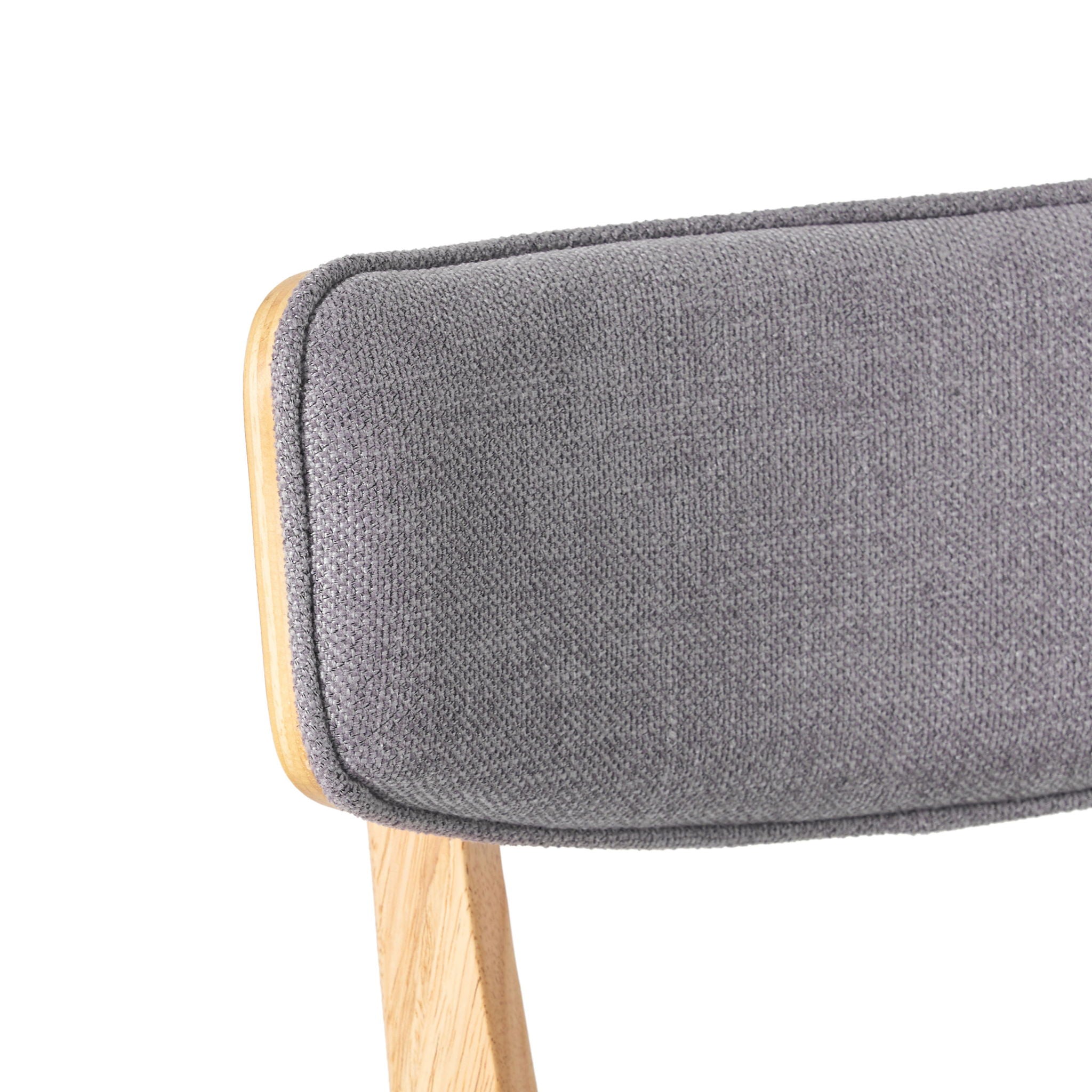 Mid Century Fabric Dining Chairs With Natural Oak (Set of 2) - Dark Gray