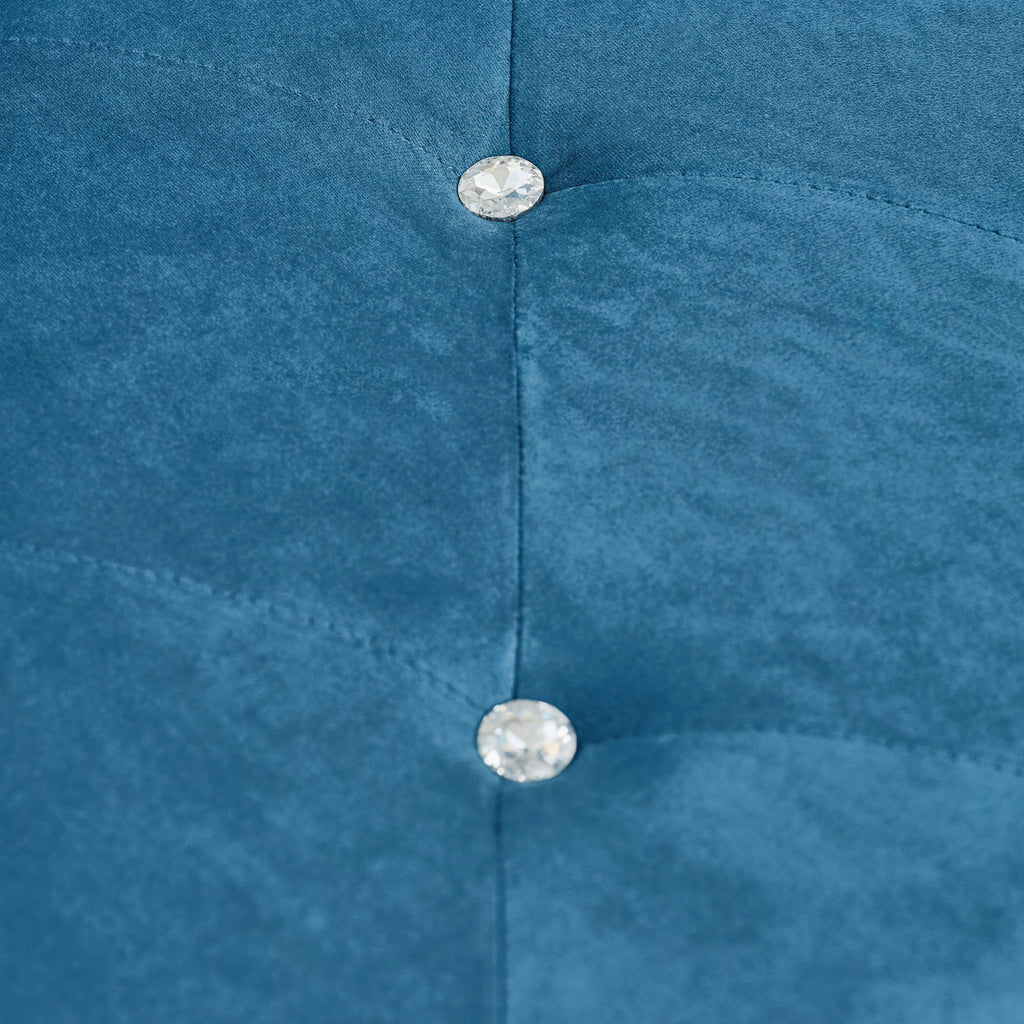 Storage Bench With Crystal Buttons And 1 Pillow For Bedroom