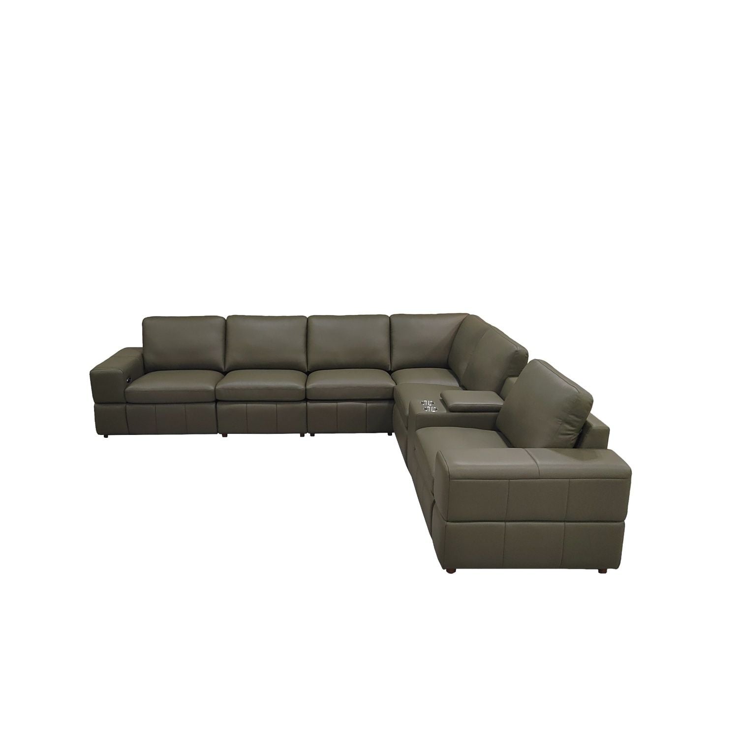 Upholstered Large Arms Sectional With Recliner Seats