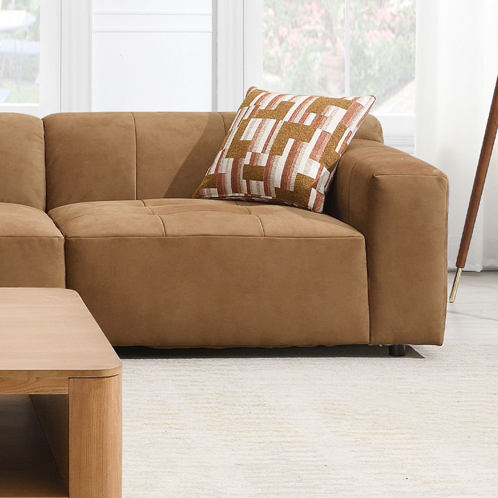 Zoey - Modular - RF Arm Chair With Pillow - Chocolate Suede