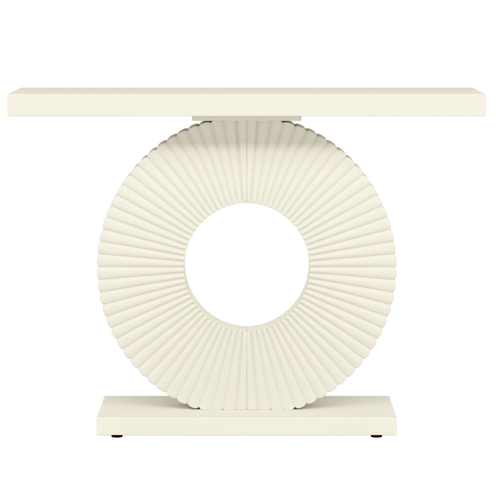 Modern Console Table With Sculptural Geometric Base