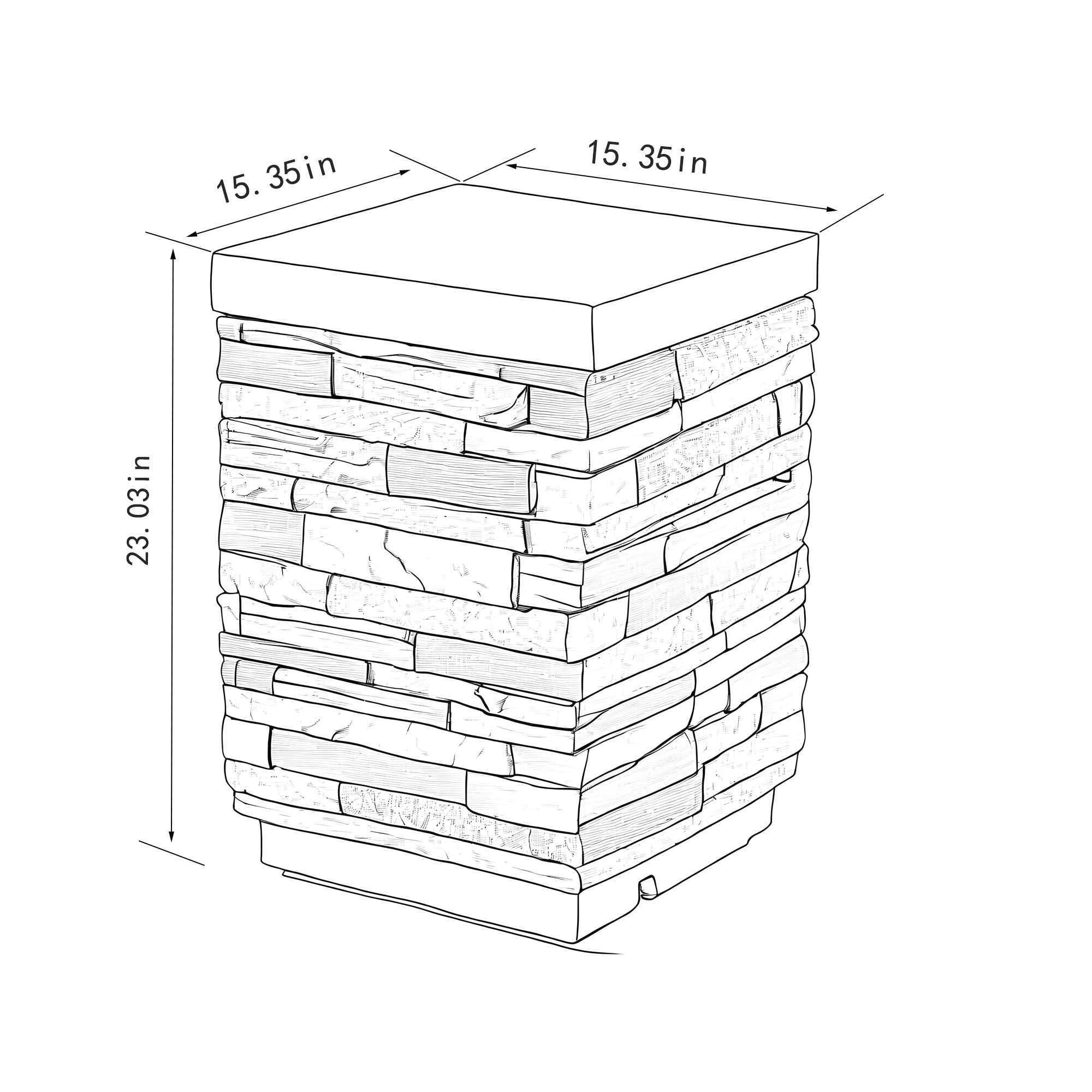 Outdoor Propane Tank Holder Fire Pit Cover Side Table - Sandstone