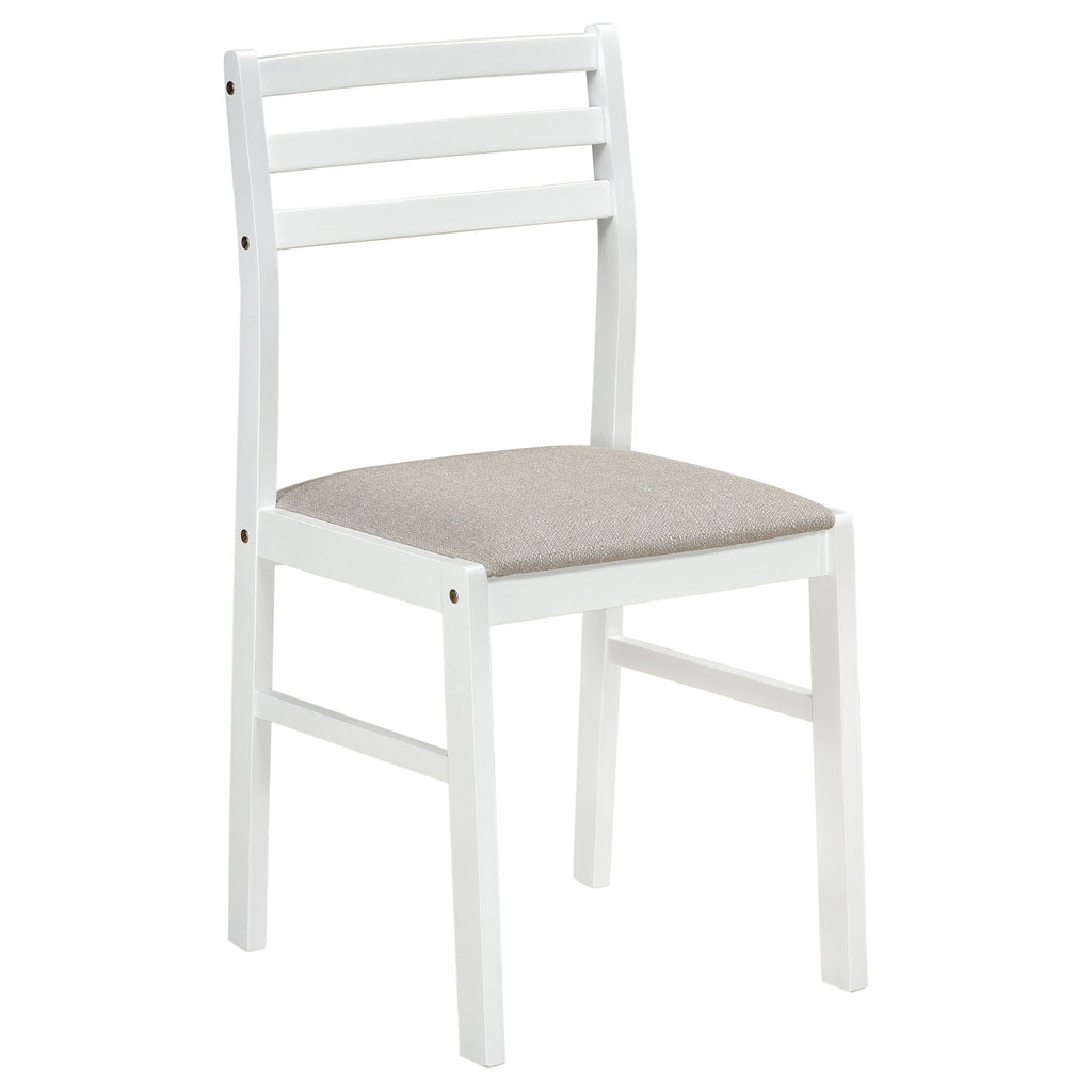 Cliff - 3 Piece Round Drop Leaf Dining Table Set With Ladderback Chairs - White