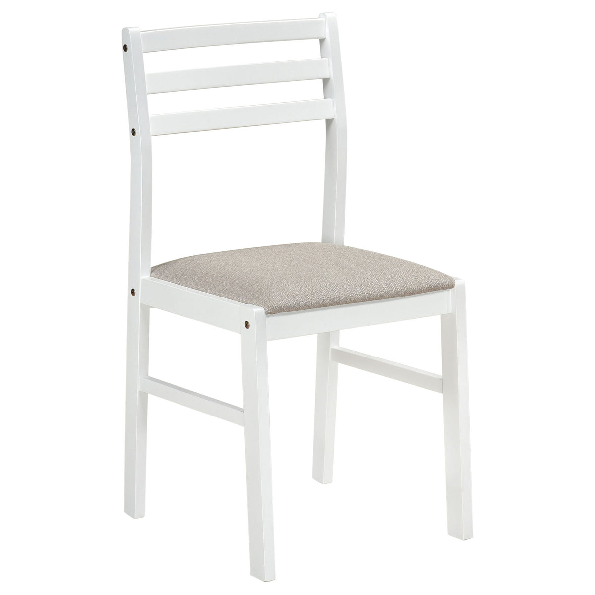 Cliff - 3 Piece Round Drop Leaf Dining Table Set With Ladderback Chairs - White