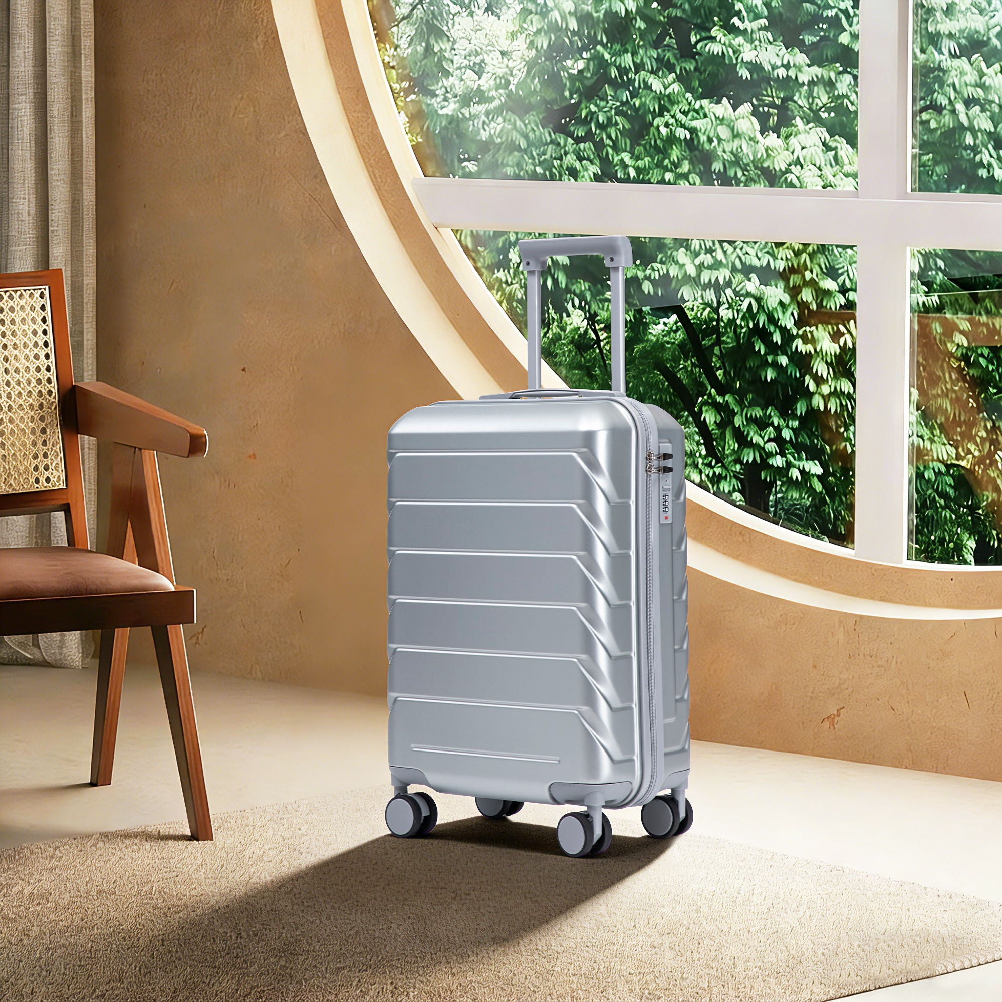 Hard Shell Travel Luggage With Scratch Resistant Surface