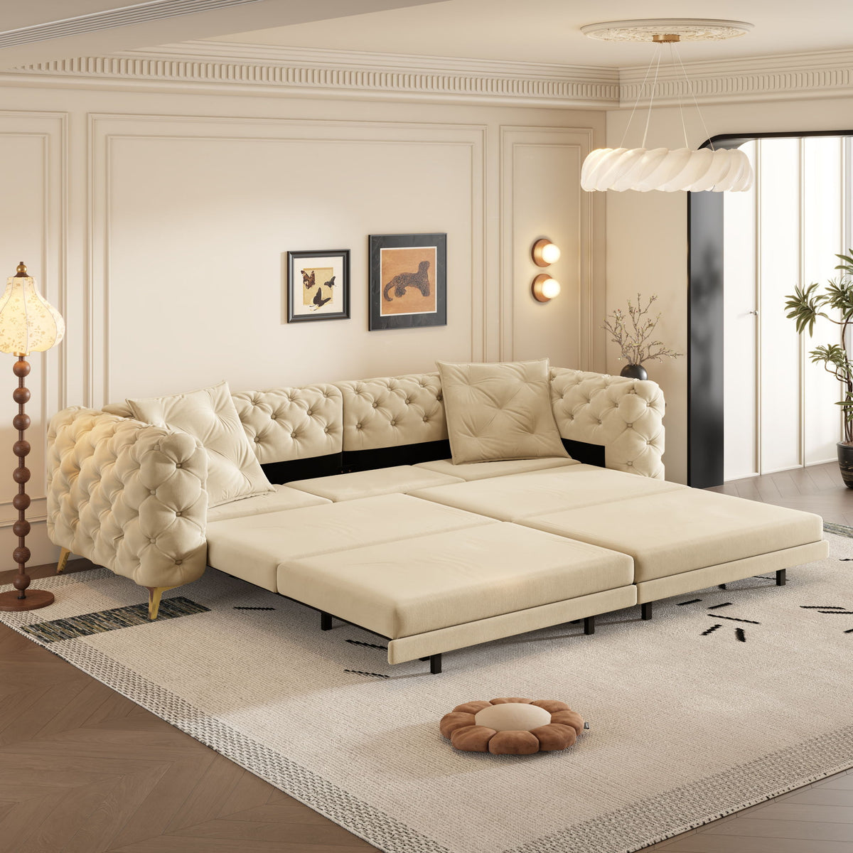 3-In-1 Convertible Sleeper Sofa