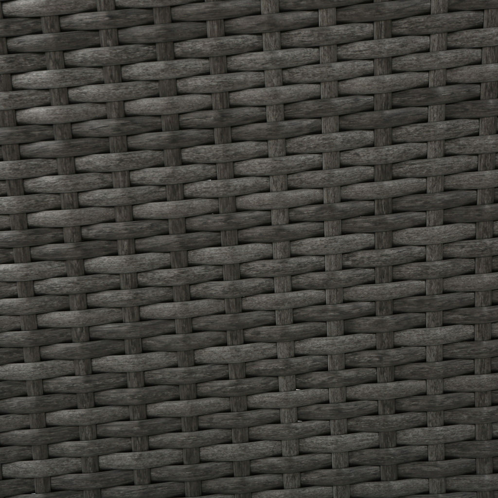 Outdoor Rattan Dining Chair With Straight Legs And Sloped Arms