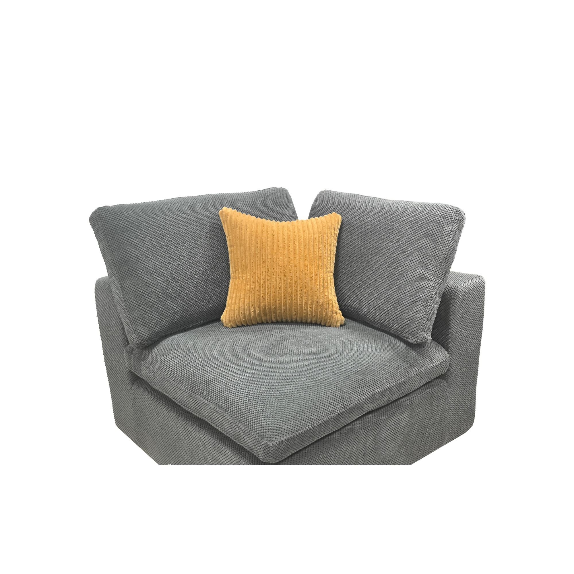 Coffee Bean Like Upholstery Full Compressed Modular Sectional With Toss Pillows - Light Gray