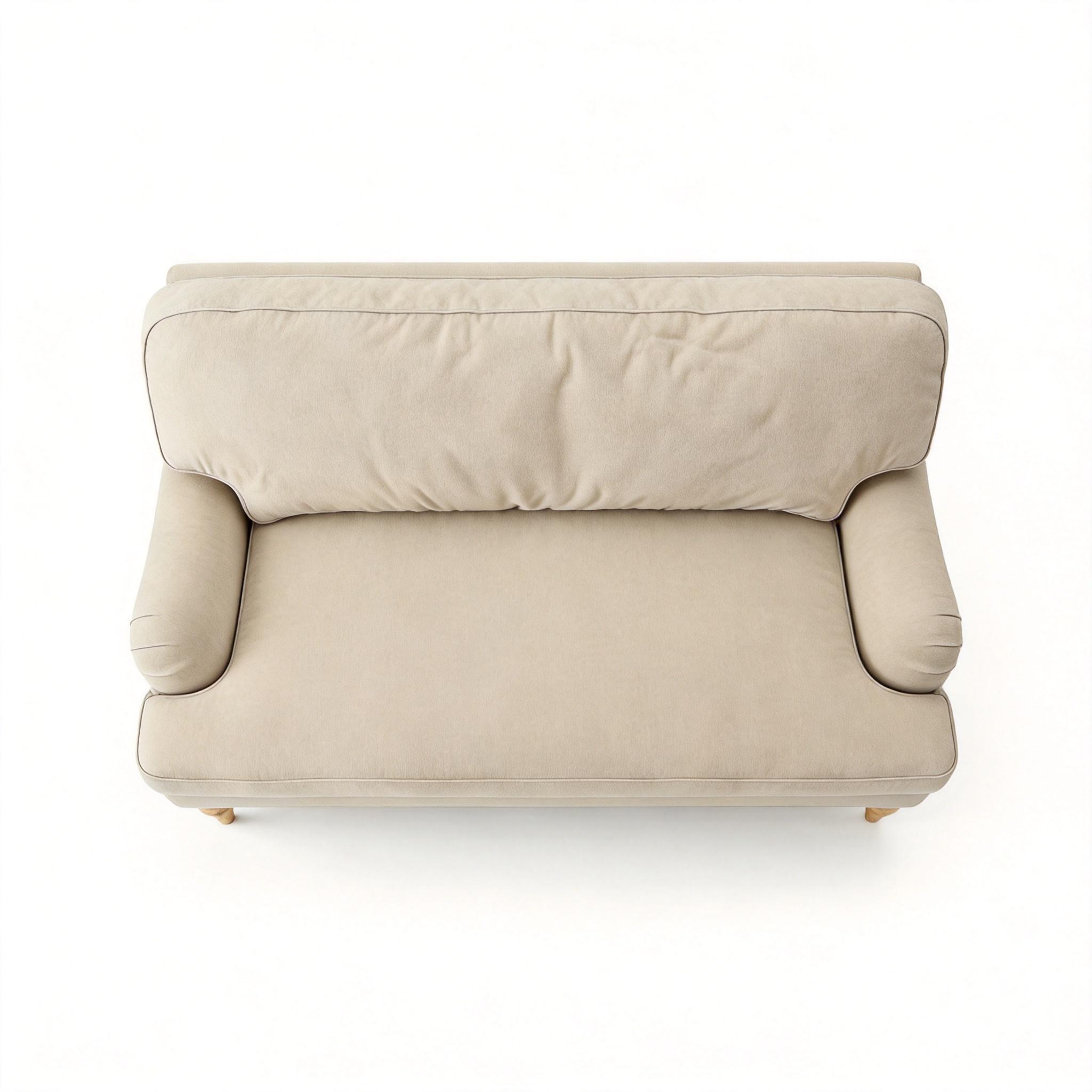 Loveseat Sofa, Upholstered Small Couch For Living Room - Cream Beige