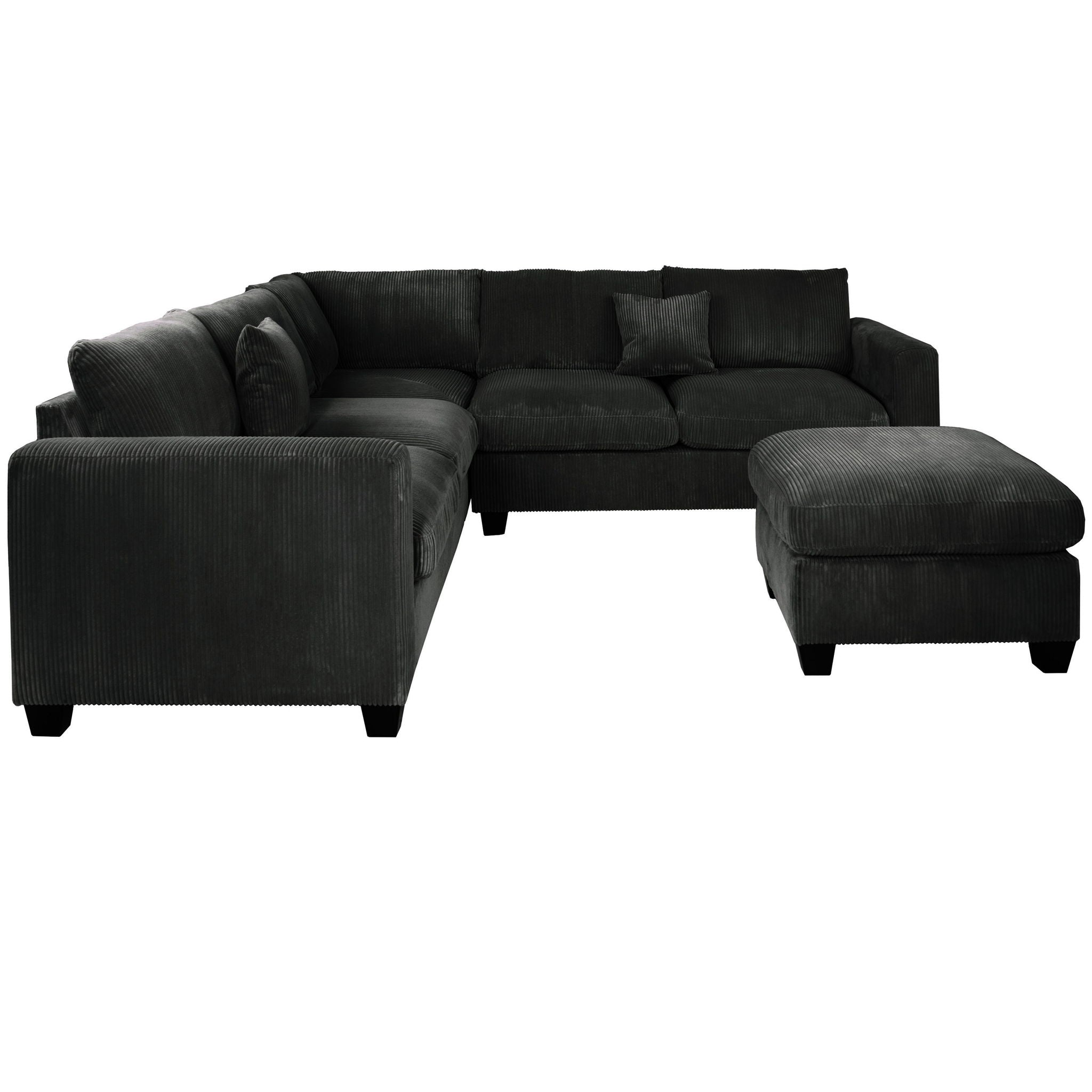 Modern Style L-Shaped Sectional Set With Ottoman