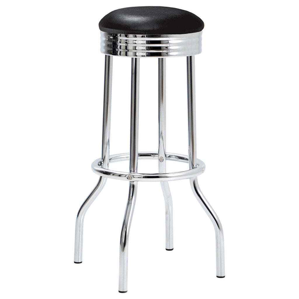 3 Piece Round 1950S Bistro Pub Bar Table Set - Black