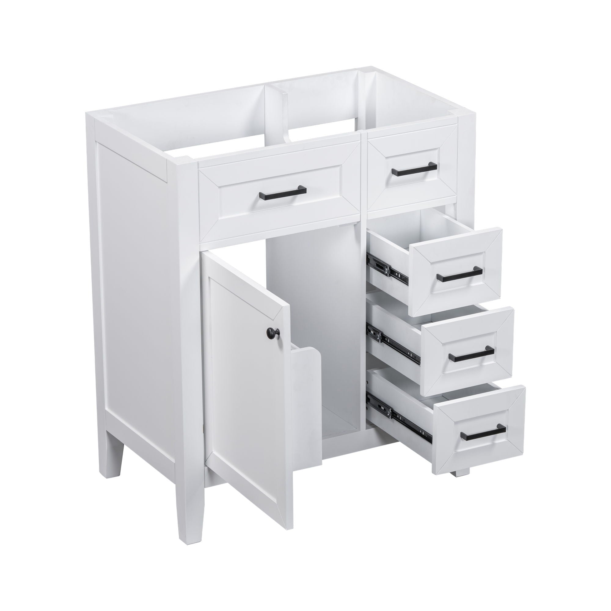 Modern Bathroom Vanity Base Only With Drawers, Freestanding Design
