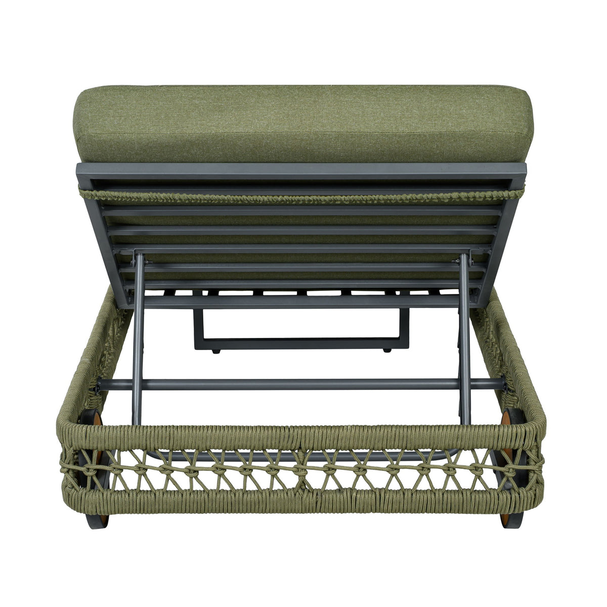 Outdoor Chaise Lounge & Wheels, 5 Position Adjustable Backrest
