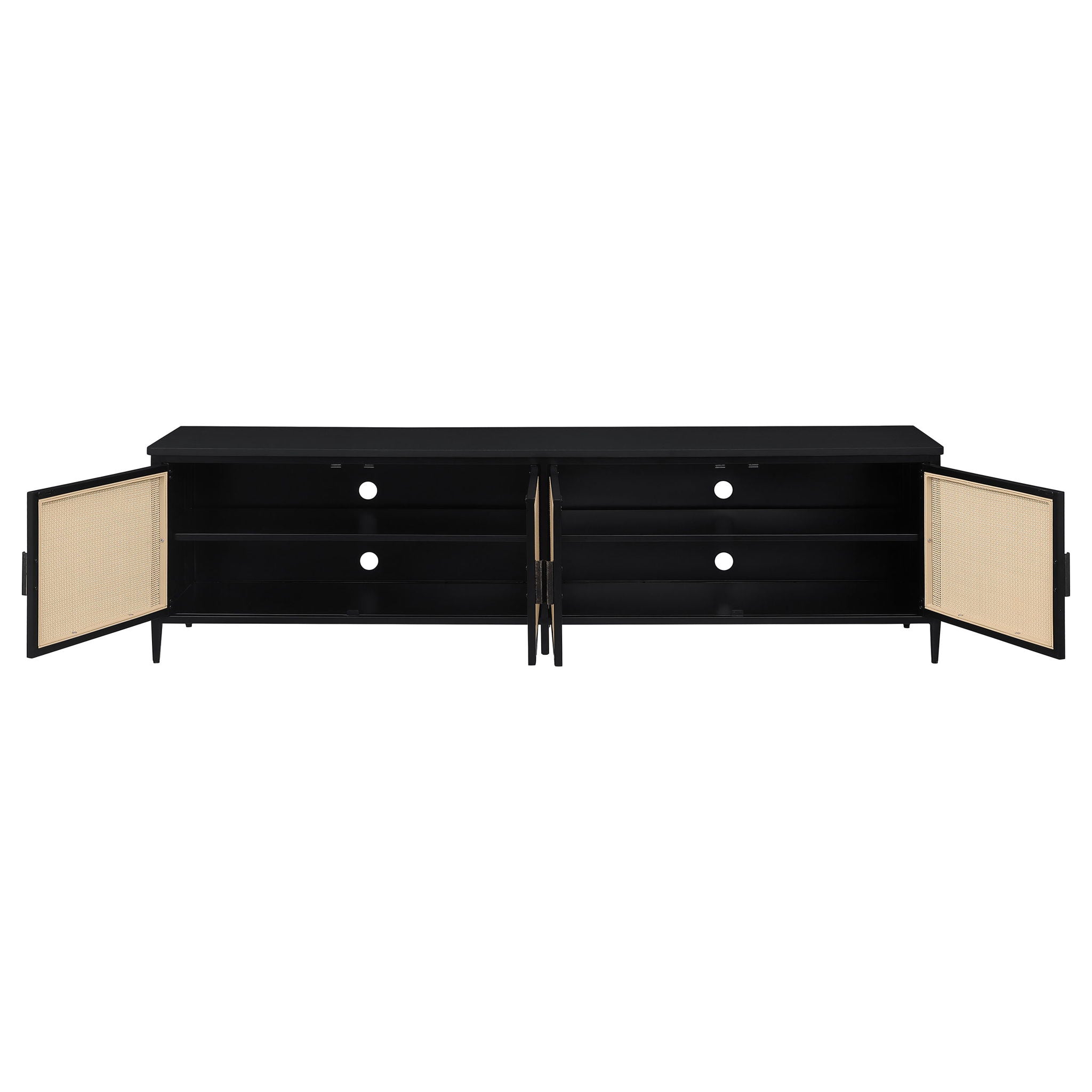 Kenneth - 4 Door TV Stand - Black